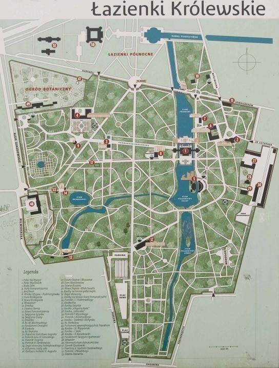 park лазенки Varşavada xəritə