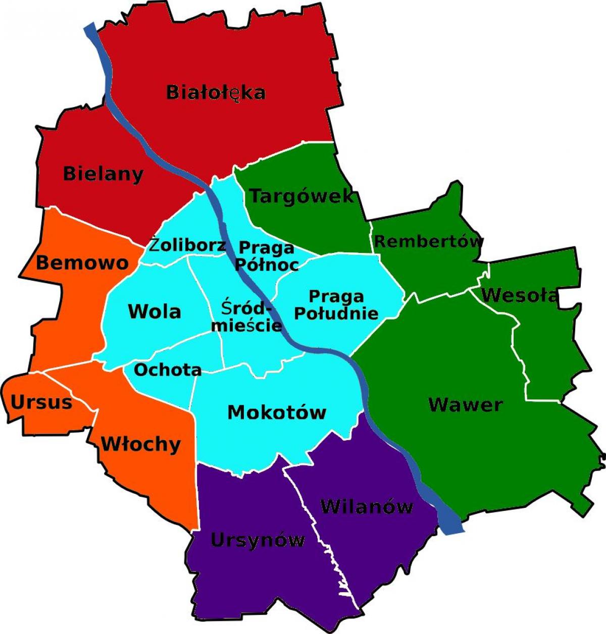 Kart rayonlarının Varşavanın 