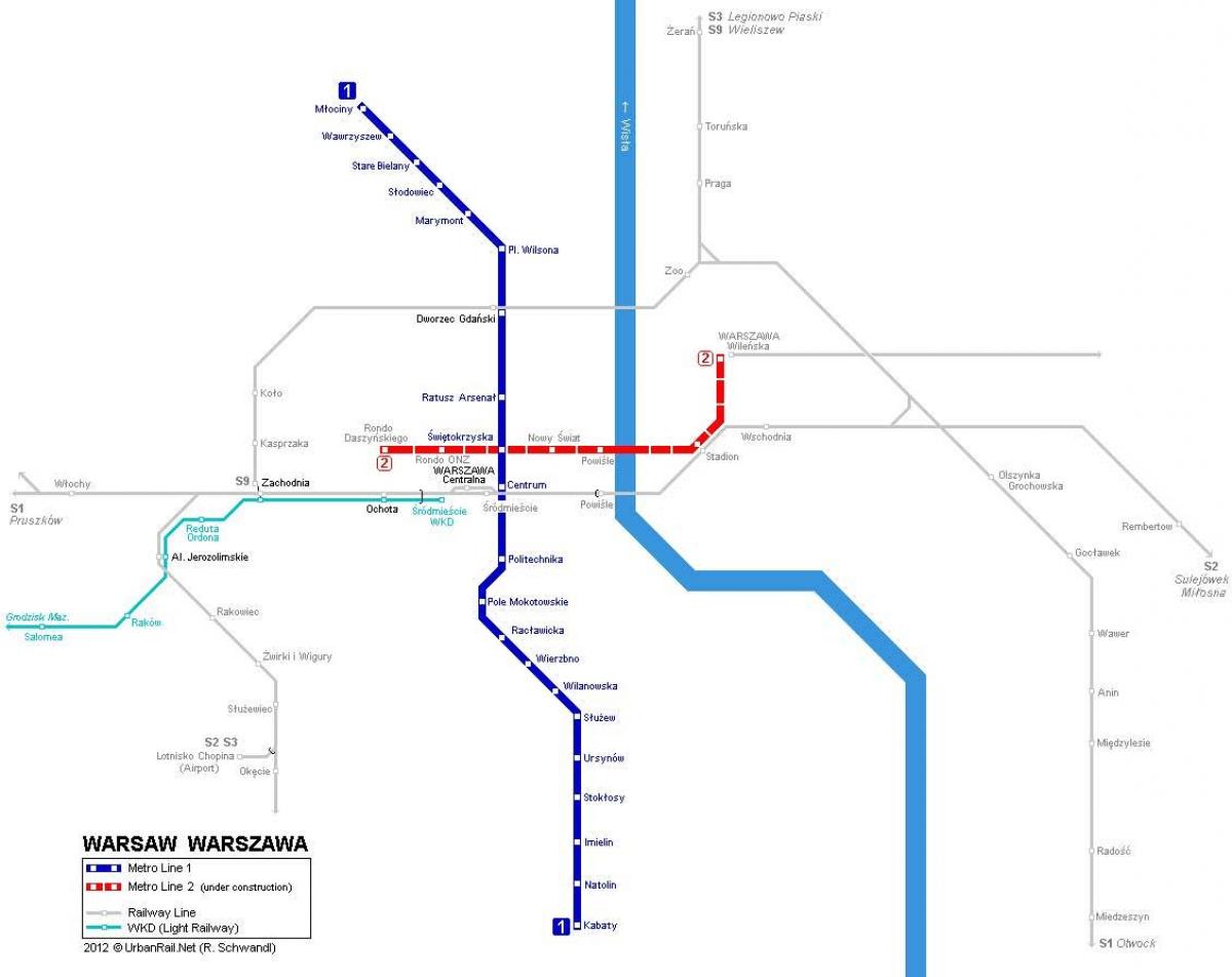 metro xəritəsi Varşavanın