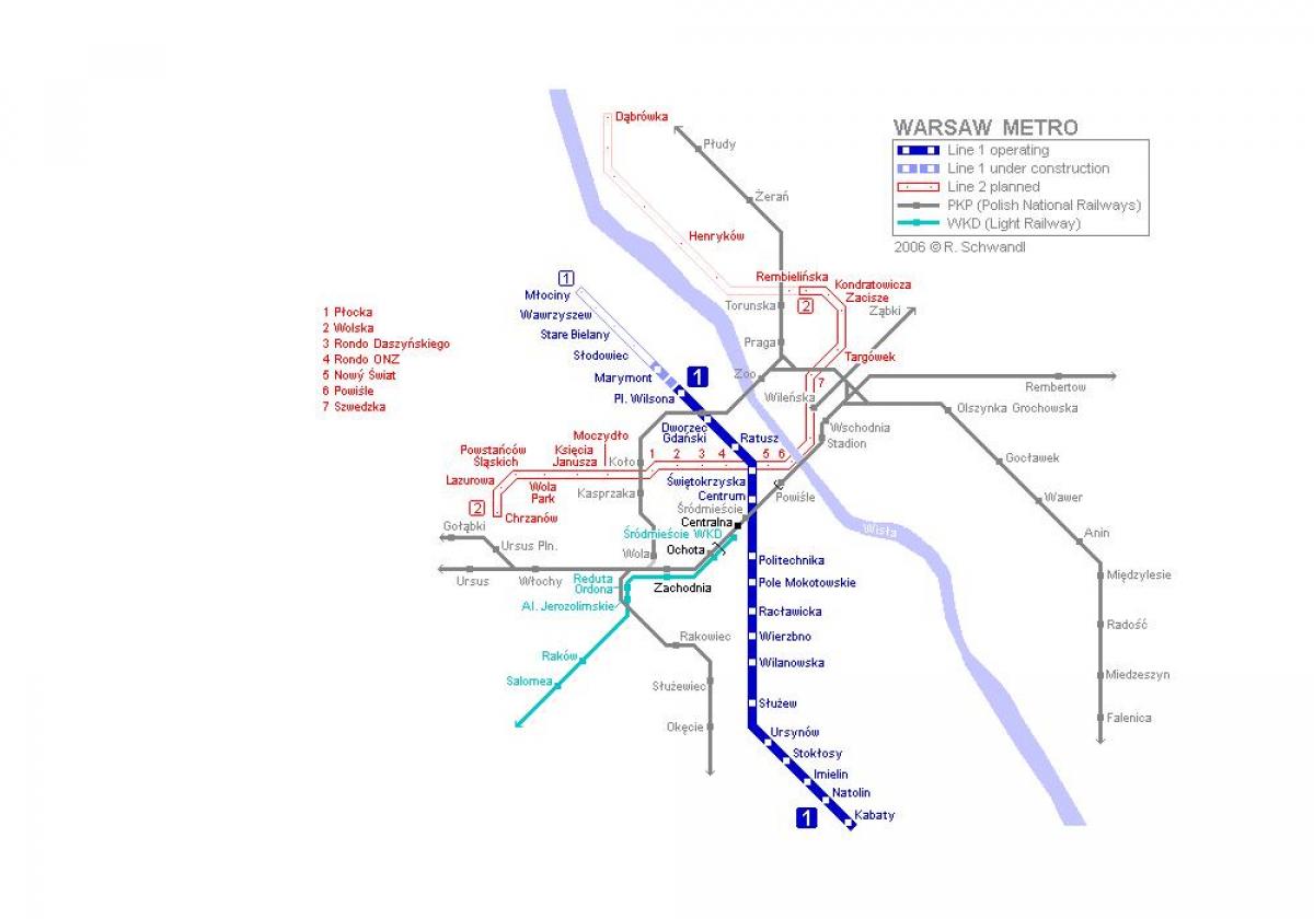Варшавское metro xəritəsi