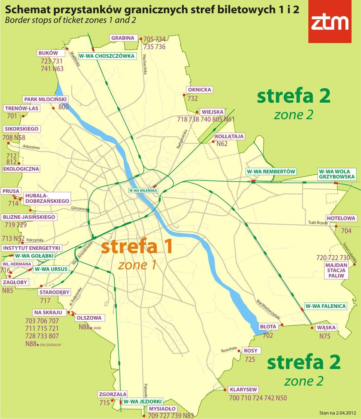 Kart Varşava zonalar 1 2 